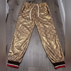 Gucci Interlocking GG Gold Joggers Mens Large